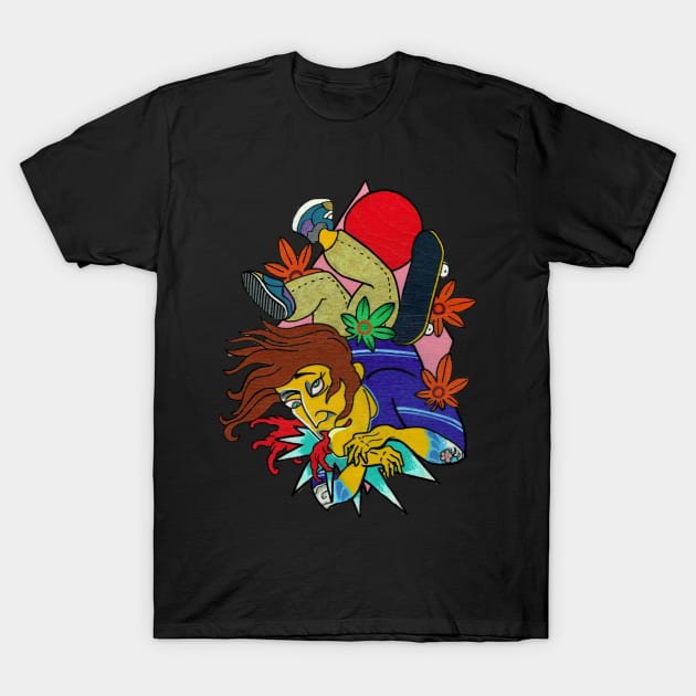 Skateboarder T-Shirt by DeclanTIGERIllustration